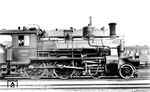 Die sächs. VIII V2 Nr. 571 (Hartmann, Baujahr 1900) im Bahnhof Dresden-Neustadt. Die Lok war noch als 36 952 vorgesehen, wurde aber vor 1928 ausgemustert. (1911) <i>Foto: Reinstein</i>