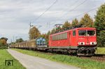 155 084 mit FIR 51156 (Hagen-Vorhalle - Gremberg Rbf) auf der Güterzugstrecke bei Leverkusen-Alkenrath. (06.10.2010) <i>Foto: Joachim Bügel</i>