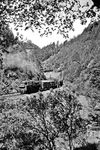 95 041 (Bw Probstzella) schiebt einen Güterzug auf der Frankenwaldbahn unterhalb der Burg Lauenstein.  (14.06.1935) <i>Foto: DLA Darmstadt (Bellingrodt)</i>