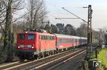 Von Bonn nach Hamm war 115 278 mit dem ICE-Ersatzzug IC 2863 bei Solingen unterwegs. (20.11.2010) <i>Foto: Joachim Bügel</i>