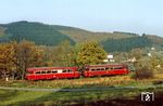 998 677 und 798 633 als N 6333 nach Burbach bei Zeppenfeld. (12.11.1984) <i>Foto: Wolfgang Bügel</i>