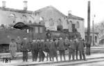 Die 1904 bei Hanomag gebaute pr. G 7 "4419 Königsberg" (spätere 55 177) während des 1. Weltkriegs im Bahnhof Miendzyrzec (Landkreis Bialystok) an der polnisch-russischen Grenze. (1917) <i>Foto: RVM-Archiv</i>