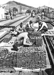 Eisenbahnpioniere beim Wiederaufbau der gesprengten Draubrücke bei Marburg (Maribor) an der altösterreichischen Südbahn Wien – Graz – Maribor – Zidani Most – Ljubljana – Postojna – Triest. (03.06.1941) <i>Foto: RVM</i>