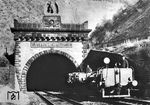 Inspektionsfahrt am Westportal des Kaiser-Wilhelm-Tunnels (auch Cochemer Tunnel genannt) auf der Moselbahn bei Ediger-Eller. (1931) <i>Foto: RVM</i>