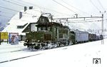 194 112 im Schneetreiben vor Ng 77453 (Reutte i.T. - Garmisch-Partenkirchen - Mittenwald) im Bahnhof Lermoos. (15.02.1985) <i>Foto: Joachim Bügel</i>