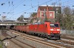 185 177 fährt mit EZ 51491 nach Hagen-Vorhalle durch Wuppertal Hbf. (06.04.2018) <i>Foto: Wolfgang Bügel</i>