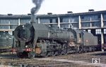 141 R 44 war die letzte aktive SNCF-Dampflok, gebaut bei Lima/Ohio (1945), aufgenommen im Bw Sarreguemines (Saargemünd).  (02.11.1971) <i>Foto: Peter Schiffer</i>