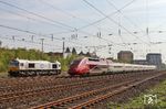 Thalys 4341 als THA 9437 (Paris Nord - Essen) auf der Güterzugstrecke in Düsseldorf-Rath. (17.04.2018) <i>Foto: Joachim Bügel</i>