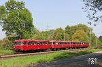 796 690 mit 996 299, 996 309 und 796 802 als DPE 257 aus Remscheid kurz vor Solingen Hbf. (21.04.2018) <i>Foto: Joachim Bügel</i>