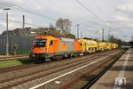 RTS 1216 901 mit "Baugerümpel" auf dem Weg zur Baustelle nach Düsseldorf in Hilden. (16.04.2018) <i>Foto: Wolfgang Bügel</i>