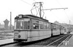 Tw 540, ein 1961 von VEB Waggonbau Gotha gebauter Ein-Richtungstriebwagen, auf der Linie 7 nach Kröllwitz in Halle an der Saale.  (27.06.1966) <i>Foto: Will A. Reed</i>