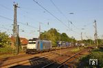 Railpool 186 296 mit DGS 52603 nach Duisburg-Ruhrort Hafen in Hilden. (07.05.2018) <i>Foto: Wolfgang Bügel</i>