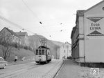 Tw 17 in Letmathe auf dem Weg nach Westig.  (03.1959) <i>Foto: Reinhard Todt</i>