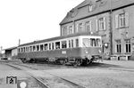 T 65 der Butzbach-Licher Eisenbahn (Esslingen, Baujahr 1953) im Bahnhof Butzbach Ost.  (06.08.1960) <i>Foto: Gerhard Moll</i>