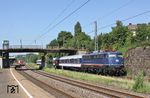 110 469 mit dem NX-Ersatzzug 24428 auf dem Weg nach Köln in Wuppertal-Sonnborn. (06.06.2018) <i>Foto: Wolfgang Bügel</i>