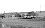 VL 11 mit einem Personenzug bei Bad Orb. (22.05.1964) <i>Foto: Helmut Röth *</i>
