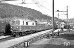 ÖBB 1099.06 (SSW/Krauss, Baujahr 1909) mit einem Personenzug in Mariazell. (21.04.1962) <i>Foto: Gerd Wolff</i>