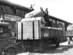 Umladung von Papierrollen aus Stettin im Berliner Westhafen. (1941) <i>Foto: RVM (Ittenbach)</i>