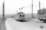 Tw 2 unterwegs auf der 16 km langen Überland-Strassenbahn Schaffhausen – Schleitheim. (01.06.1962) <i>Foto: Gerd Wolff</i>