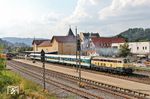 218 447 fährt mit ALX 84160 nach Oberstdorf aus Immenstadt. (20.08.2018) <i>Foto: Joachim Bügel</i>
