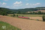 Ein 628 unterwegs im Taubertal zwischen Gamburg und Hochhausen. (03.08.2018) <i>Foto: Joachim Schmidt</i>