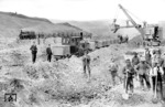 Umfangreiche Erdarbeiten beim Bau der Strecke Jünkerath - Losheim in der Nähe von Jünkerath. (1910) <i>Foto: RVM-Archiv</i>