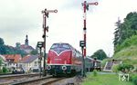 V 200 002 fährt mit Sonderzug D 18600 nach Nürnberg durch Trebgast. (29.06.1985) <i>Foto: Joachim Bügel</i>