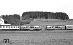 Das passte: 218 257 (links) begegnet einer weiteren 218 auf der Allgäustrecke bei Günzach.  (07.09.1974) <i>Foto: Burkhard Wollny</i>