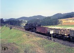 50 2975 vom Bw Weiden als Schiebelok hinter Ng 7117 an der Direktionsgrenze Nürnberg/Regensburg bei Neukirchen. (21.04.1968) <i>Foto: Slg. Eisenbahnstiftung</i>