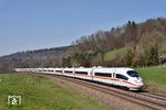 406 551 mit einem 403 als umgeleiteter ICE 518 von München nach Essen im Remstal bei Lorch/Württ. (23.03.2019) <i>Foto: Zeno Pillmann</i>