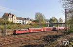 111 118 mit RE 10414 (Dortmund - Aachen) in Gruiten.  (10.04.2019) <i>Foto: Joachim Bügel</i>