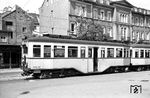 Als reiner Raucherwagen steht OEG Tw 57 (Fuchs, Baujahr 1928) im Bahnhof Dossenheim. 1969 wurde er ausgemustert. (11.07.1964) <i>Foto: Helmut Röth</i>