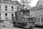 E-Lok 11 (Jung/BBC, Baujahr 1929) am Betriebsbahnhof in der Grüne. (1948) <i>Foto: Gerd Wolff</i>