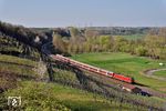 147 005 schiebt die RB 19990 nach Heilbronn durchs Neckartal bei Nordheim/Württ. (11.04.2019) <i>Foto: Zeno Pillmann</i>