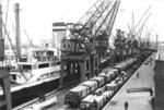 Holzverladung im Hamburger Hafen. (1951) <i>Foto: Walter Hollnagel</i>