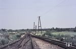 Blick auf das Dreischienengleis für Normalspur 1435 mm und Schmalspur 1000 mm zwischen Wunstorf und Bokeloh im Bahnhof Wunstorf Stadt. (29.07.1970) <i>Foto: Dieter Junker</i>