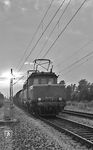 Die Ingolstädter 194 109 mit einem Güterzug auf der Strecke München - Rosenheim bei Eglharting.  (14.08.1974) <i>Foto: Frank Lüdecke</i>