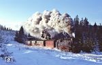 99 7239 unterwegs im winterlichen Rappbodetal südlich von Bennekenstein. (02.1994) <i>Foto: Günter Hauthal</i>