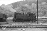 99 706 rangiert im Bahnhof Freital-Potschappel. Am 31.05.1973 wurde sie beim Bw Nossen abgestellt, am 04.09.1974 ausgemustert und im April 1975 im RAW Cottbus zerlegt. (23.06.1966) <i>Foto: Will A. Reed</i>