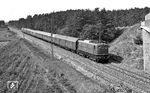 110 004 mit D 787 auf falschem Gleis bei Hirschaid. (08.1976) <i>Foto: Burkhard Wollny</i>