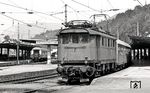 144 503 steht vor E 3562 nach Freilassing in Berchtesgaden Hbf. (07.1976) <i>Foto: Burkhard Wollny</i>