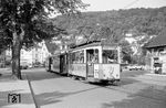 Tw 75 mit Bw 158 und 167 als Einsatzwagen auf der Linie 8 nach Wiesloch in Heidelberg. (05.06.1972) <i>Foto: Helmut Röth</i>