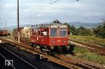 VT 1 der Südwestdeutschen Eisenbahnen AG (Wumag, Baujahr 1935, ex VEE T 1) rangiert in Bad Krozingen. (1975) <i>Foto: Jörg Schulze</i>