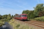 796 690 mit 996 299, 996 309 und 796 802 der Vulkan-Eifel-Bahn Betriebsgesellschaft Gerolstein auf der "Bergischen Runde" zwischen Remscheid Hbf und Remscheid-Lennep. (22.09.2019) <i>Foto: Ralf Opalka</i>