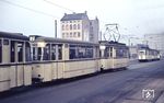 Straßenbahnen in der Otto-von-Guericke-Straße in Magdeburg. (12.1961) <i>Foto: Uwe Jens Jansen</i>