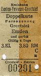 Fahrkarte der Kreisbahn Emden - Pewsum - Greetsiel aus den 1940er Jahren. (1947) <i>Foto: Gerd Wolff</i>