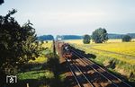 50 0009 vom Bw Angermünde mit einem gemischten Güterzug bei Biesenthal zwischen Eberswalde und Bernau. (04.07.1977) <i>Foto: Dr. Uwe Knoblauch</i>