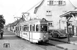 Tw 214 auf der Linie 8 (Seegarten – Rohrbacher Straße – Rohrbach – Leimen – Nußloch – Wiesloch) in Leimen. (03.10.1964) <i>Foto: Helmut Röth</i>