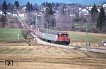 169 003 mit N 6606 kurz hinter Unterammergau. (27.03.1981) <i>Foto: Dorothee Hager</i>