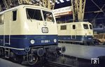 Eine schöne Vergleichsaufnahme zur (Nicht-)Weiterentwicklung der Kopfformen der DB E-Loks aus dem Jahr 1966 (141 402) und 111 088 aus dem Jahr 1977. (1978) <i>Foto: Reinhold Palm</i>
